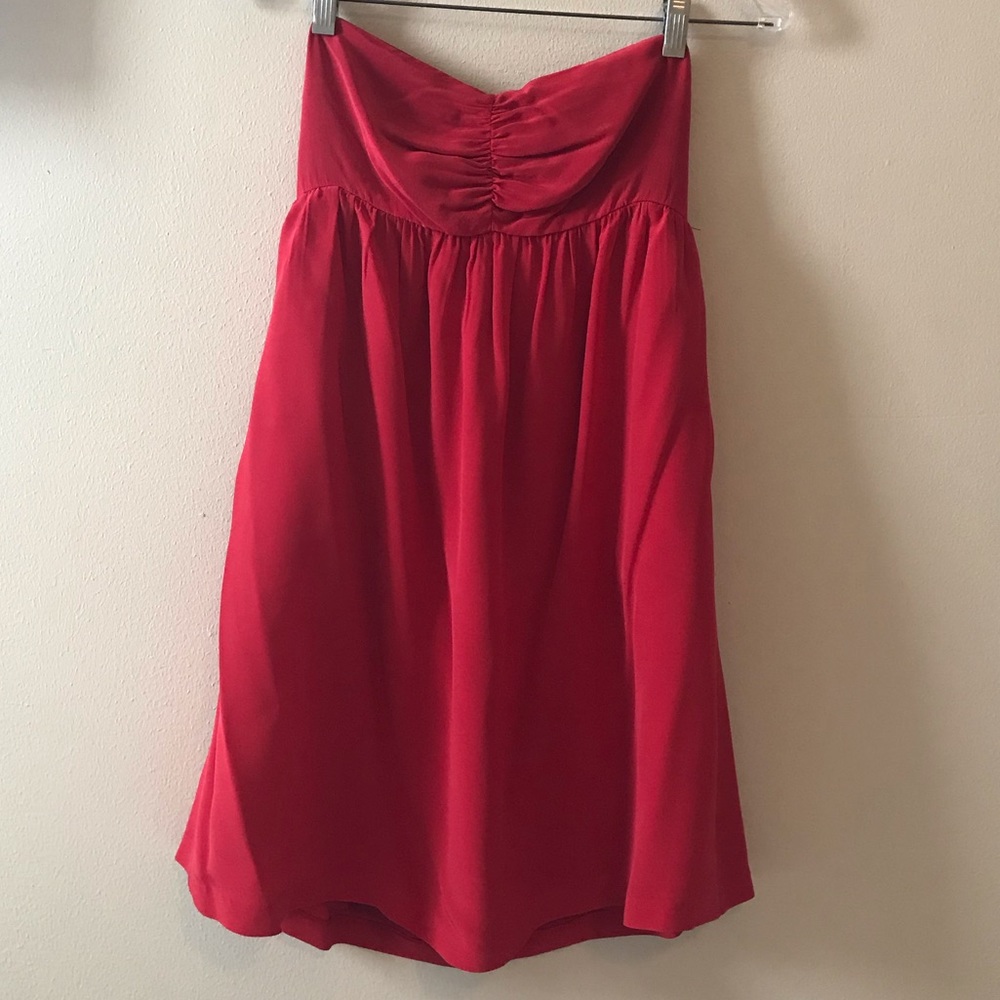 Red Strapless Cocktail Dress